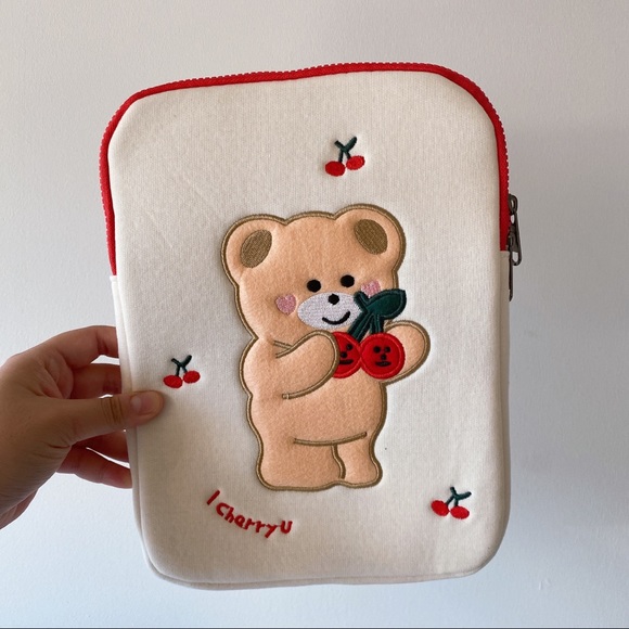 iPad Pouch 11inch Cute Cherry Pouch Korean Style - Picture 4 of 5